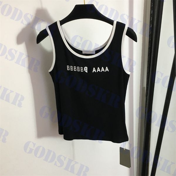 brand logo womens casual tanks letter print t shirt ladies camis clothing three colors, White
brand logo womens casual tanks letter print t shirt ladies camis clothing three colors, White