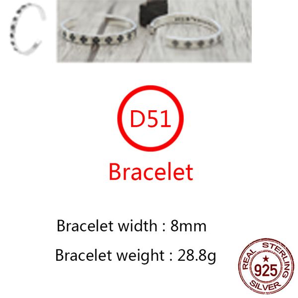 d51 s925 sterling silver bracelet hip hop street fashion couple jewelry personalized punk style solid cross flower letter shape gift for lov, Black
d51 s925 sterling silver bracelet hip hop street fashion couple jewelry personalized punk style solid cross flower letter shape gift for lov, Black