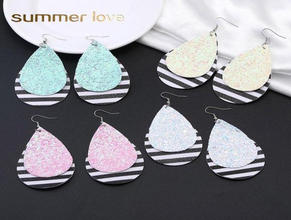 colorful classic glitter waterdrop pu leather earring for women personalized double layer design jewelry statement dangle earrings2318499, Silver
colorful classic glitter waterdrop pu leather earring for women personalized double layer design jewelry statement dangle earrings2318499, Silver