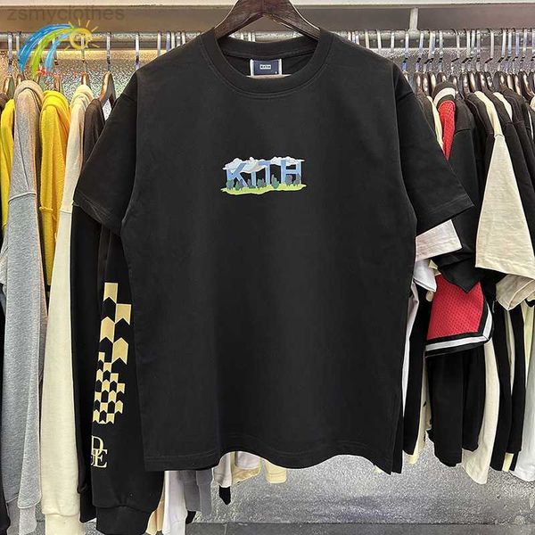 men's t-shirts men women 100% cotton casual fashion kith tee overcast clouds fun forest print kith box t shirt with tag, White;black
men's t-shirts men women 100% cotton casual fashion kith tee overcast clouds fun forest print kith box t shirt with tag, White;black