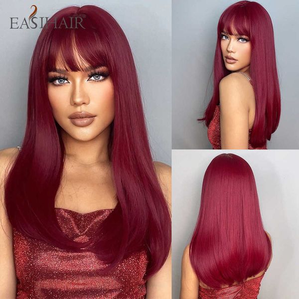 synthetic wigs easihair long red wine burgundy dark straight synthetic wig with bangs women cosplay natural hair heat resistant 230227, Black
synthetic wigs easihair long red wine burgundy dark straight synthetic wig with bangs women cosplay natural hair heat resistant 230227, Black