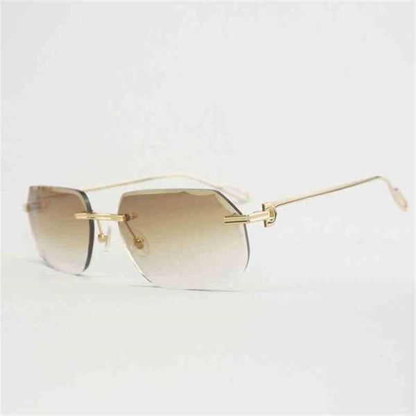 2023 designer glasses new vintage rimless sunglasses men women outdoor diamond cut gafas clear glasses meal frame culos shades with case, White;black
2023 designer glasses new vintage rimless sunglasses men women outdoor diamond cut gafas clear glasses meal frame culos shades with case, White;black