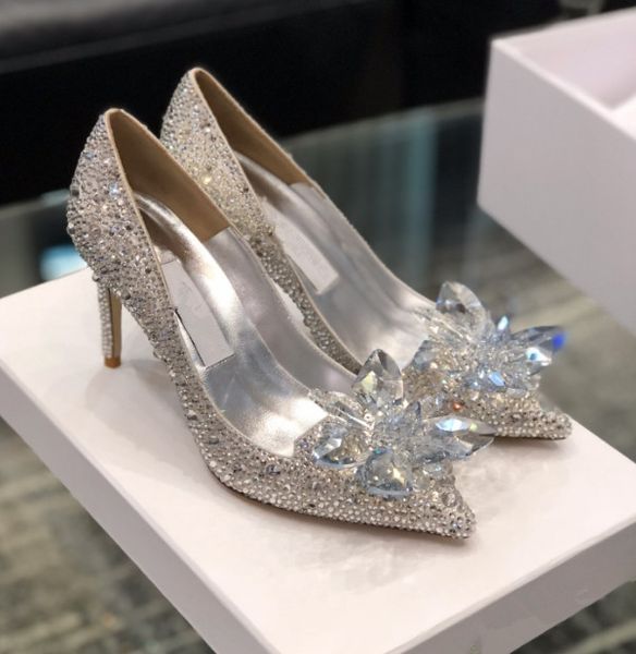 Designer women's rhinestone High heels shoes women classic drill sequins ladies wedding party Bride Silver gold black red Crystal high-heeled shoes with box
Designer women's rhinestone High heels shoes women classic drill sequins ladies wedding party Bride Silver gold black red Crystal high-heeled shoes with box