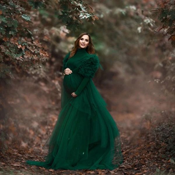 dark hunter green maternity prom dresses pgraphy demure tiered tulle high neck ruffles long sleeves pregnant evening women robes, Black
dark hunter green maternity prom dresses pgraphy demure tiered tulle high neck ruffles long sleeves pregnant evening women robes, Black