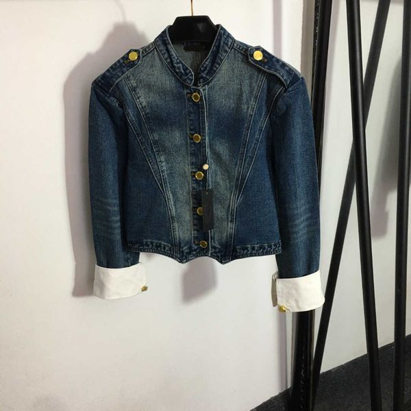 23ss womens jacket denim coat womens designer clothing single-breasted stand-up collar sleeve splicing long-sleeved denim coat women clothes, Black;brown
23ss womens jacket denim coat womens designer clothing single-breasted stand-up collar sleeve splicing long-sleeved denim coat women clothes, Black;brown