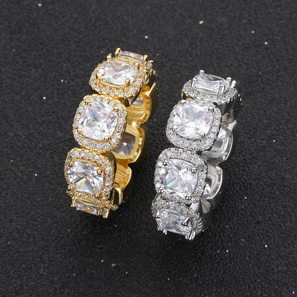 with side stones rings hip-hop hollow four claw rock candy ring vacuum electroplated copper set zircon hiphop women men's ring, Silver
with side stones rings hip-hop hollow four claw rock candy ring vacuum electroplated copper set zircon hiphop women men's ring, Silver