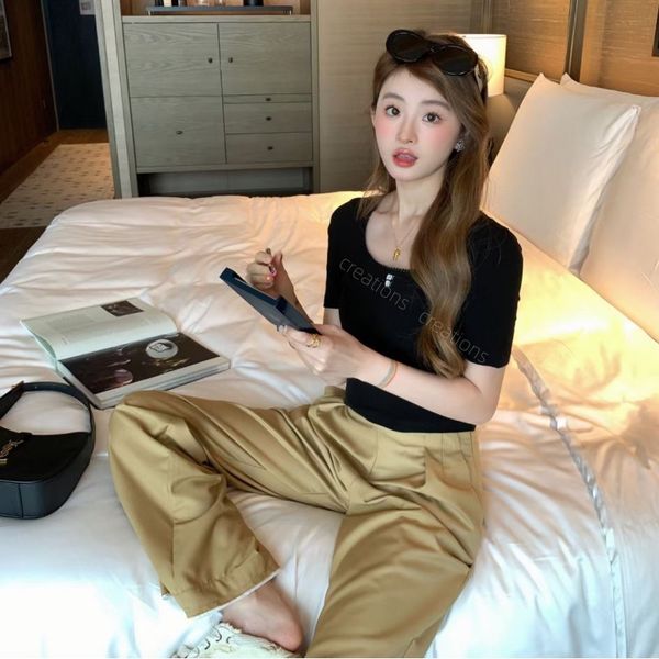 women's tracksuits 2023ss summer white shirts black trousers luxury brand cotton high-quality yoga suits slim-fitting silky comfortable, Gray
women's tracksuits 2023ss summer white shirts black trousers luxury brand cotton high-quality yoga suits slim-fitting silky comfortable, Gray