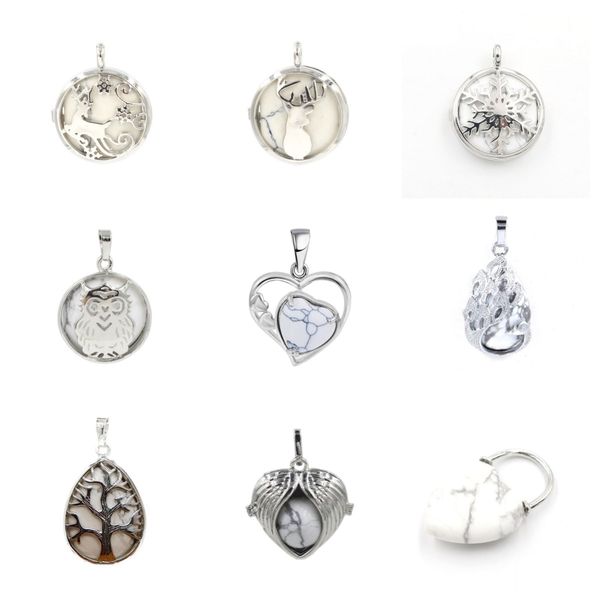 fashionable natural howlite charm pendant natural healing gemstones jewelry pendant wholesale, Silver
fashionable natural howlite charm pendant natural healing gemstones jewelry pendant wholesale, Silver