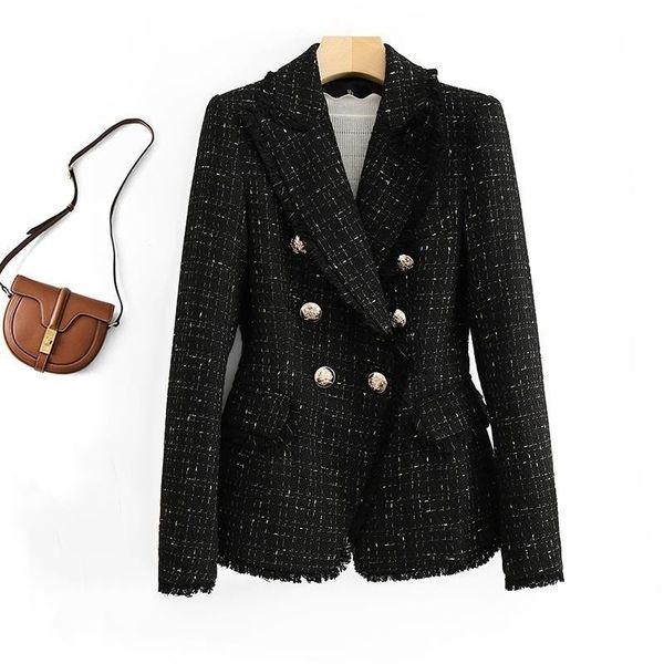 office lady casual suits for spring autumn lapel neck double-breasted gold line suit slimming temperament design sense blazers fashion jecke, White;black
office lady casual suits for spring autumn lapel neck double-breasted gold line suit slimming temperament design sense blazers fashion jecke, White;black
