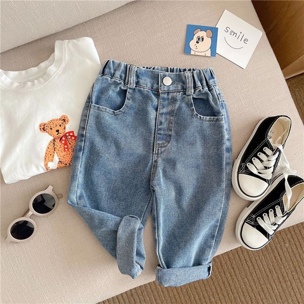 jeans spring and autumn girls' embossed smile jeans 1-6 year old children's fashion solid color full matching jeans 230406, Blue
jeans spring and autumn girls' embossed smile jeans 1-6 year old children's fashion solid color full matching jeans 230406, Blue