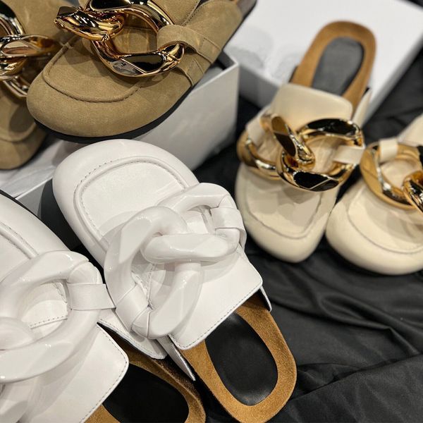 luxury women jw slippers sandals mules metal chain leather cork vintage white black khaki designer scuffs
luxury women jw slippers sandals mules metal chain leather cork vintage white black khaki designer scuffs