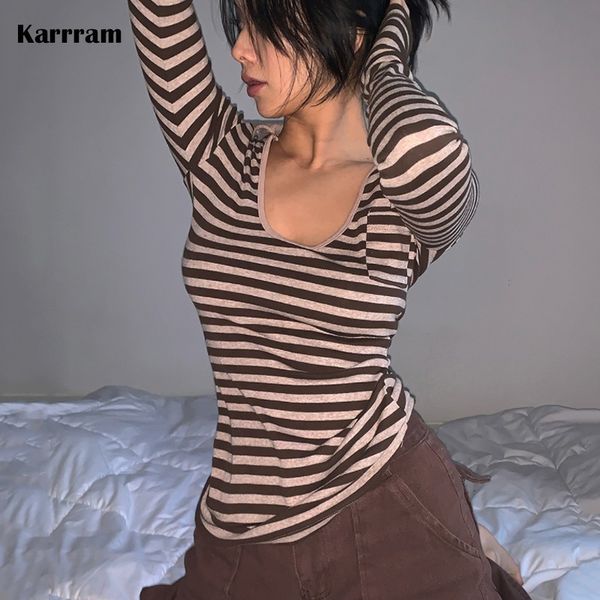 women s t shirt karrram grunge t shirt harajuku vintage striped korean fashion tee shirt v neck long sleeve gothic clothes punk style 23040, White
women s t shirt karrram grunge t shirt harajuku vintage striped korean fashion tee shirt v neck long sleeve gothic clothes punk style 23040, White