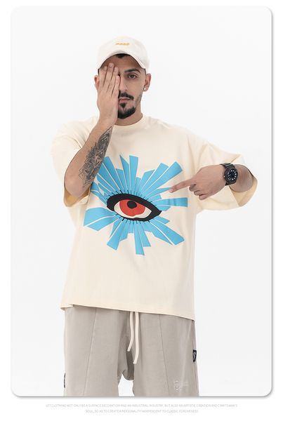 men shirt new plus size designer shirt product chaopai high street american creative interesting eyes foaming printed short-sleeved t shirt, White;black
men shirt new plus size designer shirt product chaopai high street american creative interesting eyes foaming printed short-sleeved t shirt, White;black