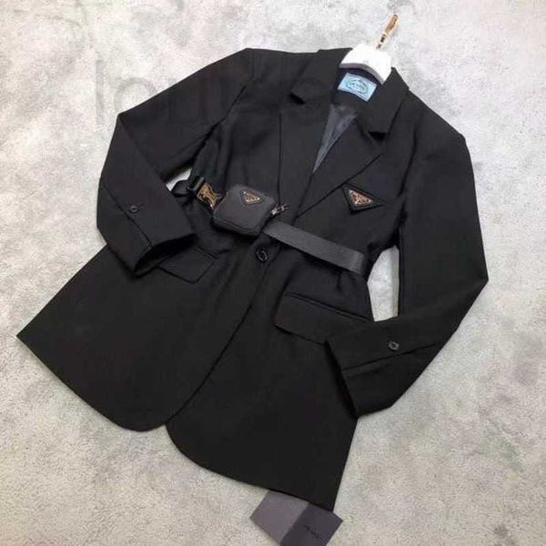 women's wool & blends designer fw new women's suit coat original triangle logo custom western style belt small bag qhjj, Black
women's wool & blends designer fw new women's suit coat original triangle logo custom western style belt small bag qhjj, Black