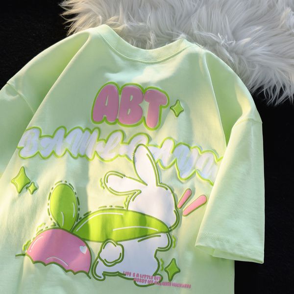 womens tshirt cotton couple short sleeve tshirt womens summer loose foam letter print tshirts bunny cute streetwear y2k kawaii tees 230406, White
womens tshirt cotton couple short sleeve tshirt womens summer loose foam letter print tshirts bunny cute streetwear y2k kawaii tees 230406, White