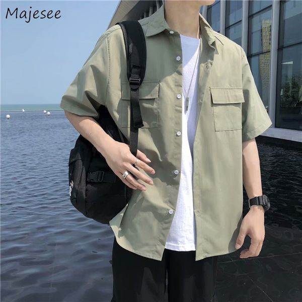 men s casual shirts men cargo male fashion handsome pure color all match japanese students teens clothes bf leisure simply 230407, White;black
men s casual shirts men cargo male fashion handsome pure color all match japanese students teens clothes bf leisure simply 230407, White;black