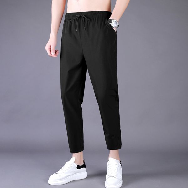 men's pants men's summer thin pants korean trend nine straight tube loose ice silk elastic sports pants 230407, Black
men's pants men's summer thin pants korean trend nine straight tube loose ice silk elastic sports pants 230407, Black