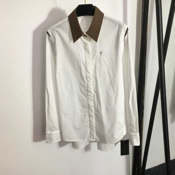 23ss blouses designer women high neck blouse chest logo embroidered alphabet patchwork color lapel long-sleeved shirt women clothes a1, White
23ss blouses designer women high neck blouse chest logo embroidered alphabet patchwork color lapel long-sleeved shirt women clothes a1, White