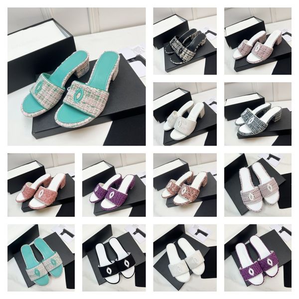 chan c designer women sandals lady straw woven tweed el slippers slip on flats wedge block heels slipper beach mule leather open toe slides, Black
chan c designer women sandals lady straw woven tweed el slippers slip on flats wedge block heels slipper beach mule leather open toe slides, Black
