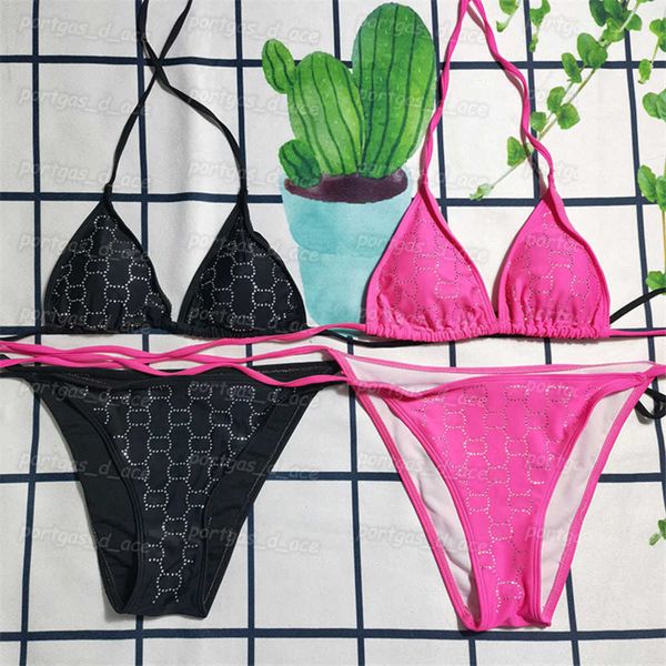 rhinestone letters bikinis set womens girls split swimwear triangle beach bra briefs with tie summer holiday bathing suit''gg', Black
rhinestone letters bikinis set womens girls split swimwear triangle beach bra briefs with tie summer holiday bathing suit''gg', Black