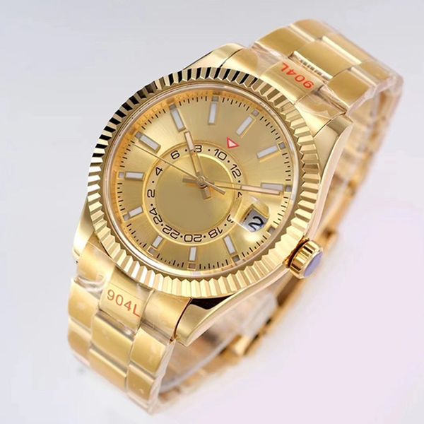 Men's SKY Designer Watch Brown Dial 2813 Automatic Mechanical Movement 42mm Watch Dual Rotation Function Date Sapphire Waterproof Montre De Luxe Gift Watch 007
Men's SKY Designer Watch Brown Dial 2813 Automatic Mechanical Movement 42mm Watch Dual Rotation Function Date Sapphire Waterproof Montre De Luxe Gift Watch 007