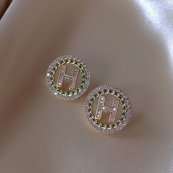 s925 silver h letter diamond set stud earrings womens elegant ladies fashiong earrings jewelry, Golden;silver
s925 silver h letter diamond set stud earrings womens elegant ladies fashiong earrings jewelry, Golden;silver