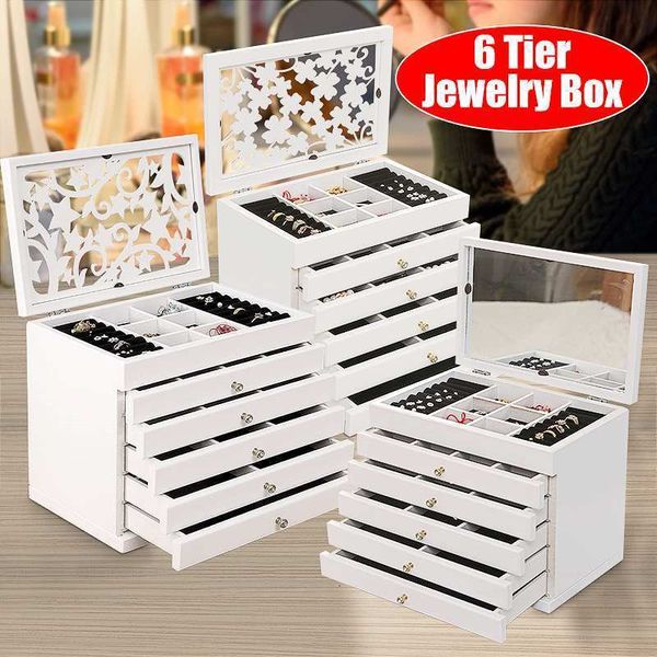 jewelry settings 6 tier wooden box hollowmirror display ring storage multipurpose gift vintage cabinet 230407, Slivery;crystal
jewelry settings 6 tier wooden box hollowmirror display ring storage multipurpose gift vintage cabinet 230407, Slivery;crystal