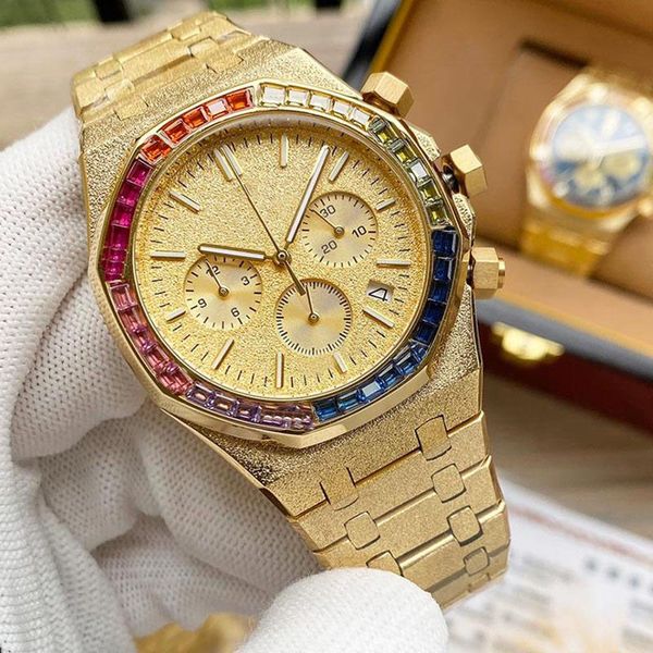 classic mens watches quartz watch 41mm colored diamonds waterproof fashion business wristwatch montre de luxe gift for men0, Slivery;brown
classic mens watches quartz watch 41mm colored diamonds waterproof fashion business wristwatch montre de luxe gift for men0, Slivery;brown