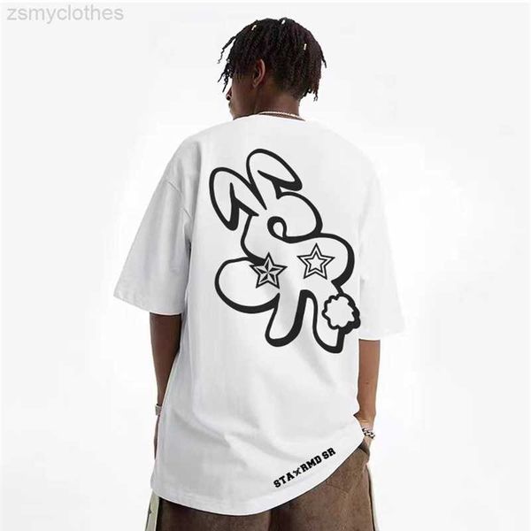 men's t-shirts sta spring and summer series national tide rabbit year basic short-sleeved loose round collar casual t-shirt man, White;black
men's t-shirts sta spring and summer series national tide rabbit year basic short-sleeved loose round collar casual t-shirt man, White;black