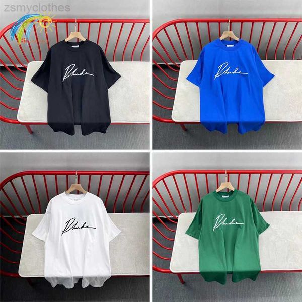 men's t-shirts classic cursive embroidery rhude t shirt men women 1 1 tag hip hop oversized casual blue green black white rhude tee, White;black
men's t-shirts classic cursive embroidery rhude t shirt men women 1 1 tag hip hop oversized casual blue green black white rhude tee, White;black