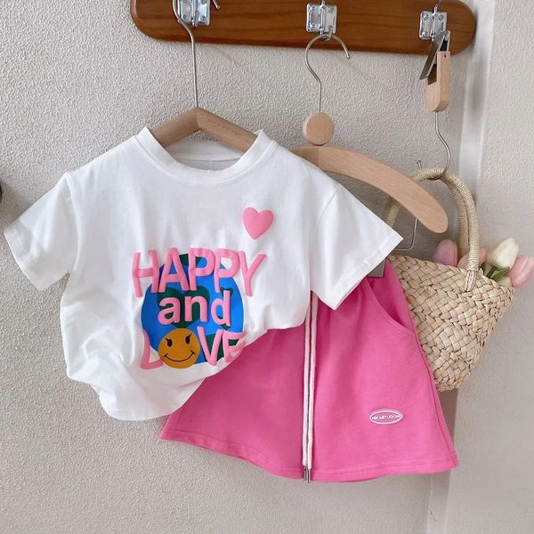 clothing sets girls short sleeved t shirt 2023 summer casual letter printed shorts two piece children s baby clothes 230420, White
clothing sets girls short sleeved t shirt 2023 summer casual letter printed shorts two piece children s baby clothes 230420, White