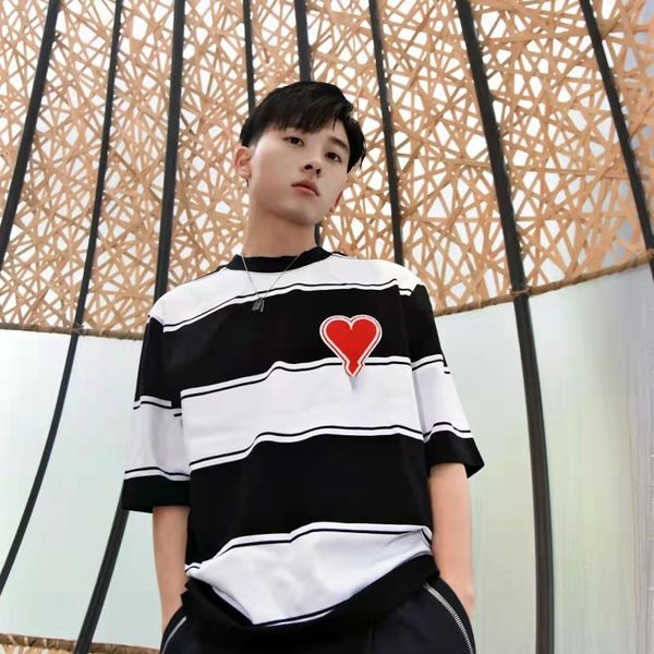 mens designer t shirt women tshirts striped loose short sleeve t-shirt couple tee, White;black
mens designer t shirt women tshirts striped loose short sleeve t-shirt couple tee, White;black