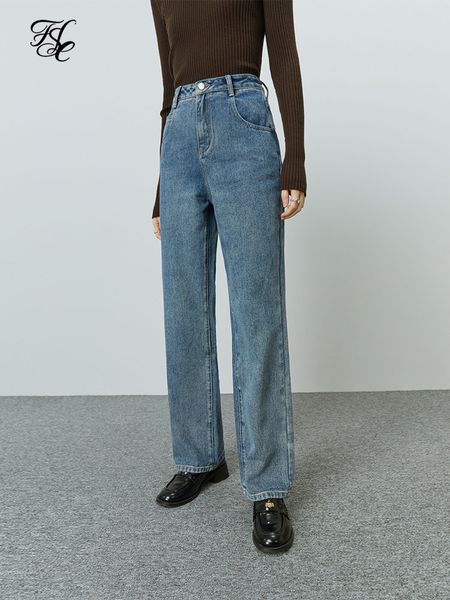 women's jeans fsle retro versatile high waist straight jeans women's casual straight tube high thin pants comfortable classic wome, Blue
women's jeans fsle retro versatile high waist straight jeans women's casual straight tube high thin pants comfortable classic wome, Blue