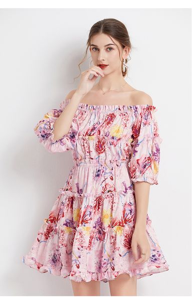 2023 casual dresses fashion runway summer mini dress women slash neck elastic waist oil painting print holiday vacation short vestidos, Black;gray
2023 casual dresses fashion runway summer mini dress women slash neck elastic waist oil painting print holiday vacation short vestidos, Black;gray