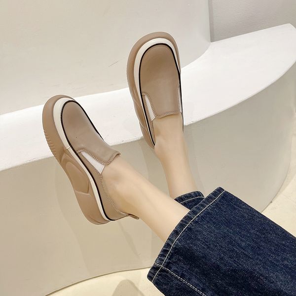 sandals round head loafer british retro solid color single shoes thick bottom casual slip on s 230407, Black
sandals round head loafer british retro solid color single shoes thick bottom casual slip on s 230407, Black