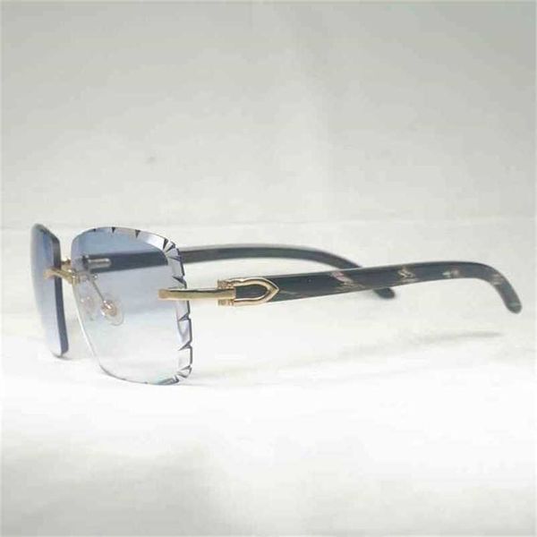 2023 designer glasses new vintage black white horn oversize rimless diamond cutting men wood sunglasses retro shades for summer club eyewear, White;black
2023 designer glasses new vintage black white horn oversize rimless diamond cutting men wood sunglasses retro shades for summer club eyewear, White;black