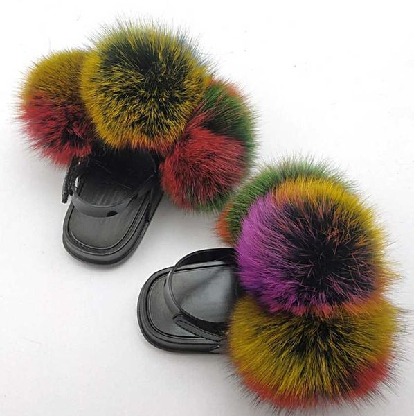 slipper kids real fox cute raccoon slides fluffy toddler baby girls fur summer flip flops with y2304, Black;grey
slipper kids real fox cute raccoon slides fluffy toddler baby girls fur summer flip flops with y2304, Black;grey