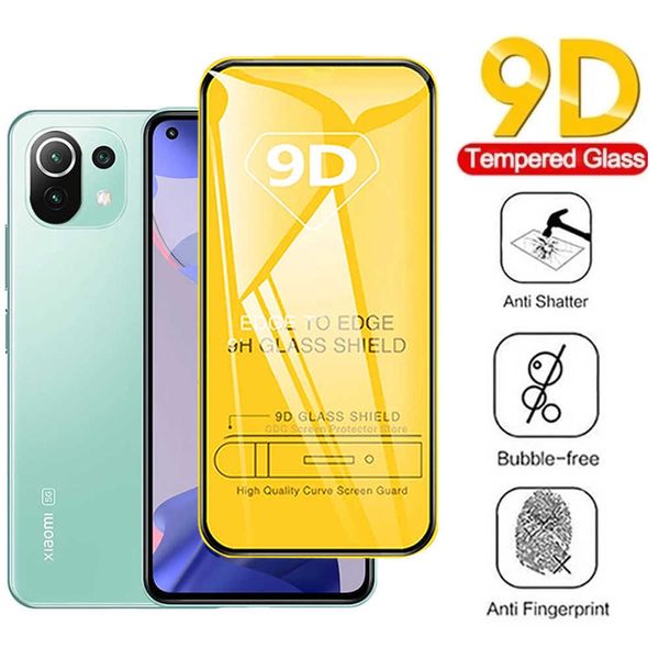 Image of Cell Phone Screen Protectors 9D Full Cover Tempered Glass For 11 lite 5G NE 11T Pro Screen Protector on 12 lite mi 11 lite Ne 5G Glass P230406