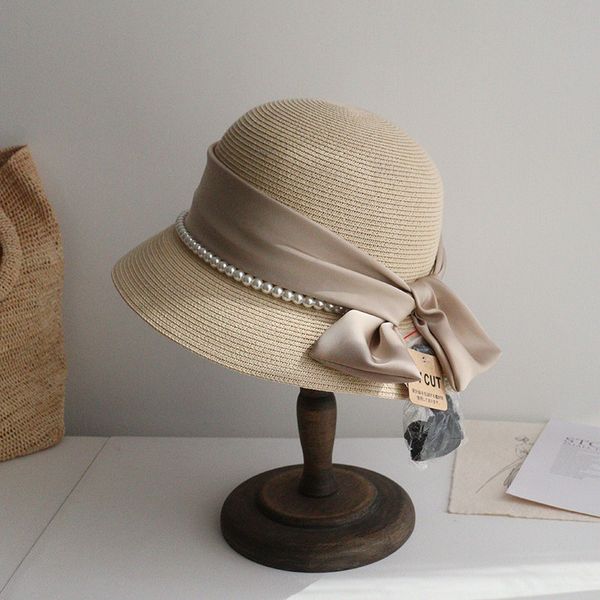 summer pearl bow hats dome sunshade straw hat women fisherman hat grass woven travel beach hats caps, Blue;gray
summer pearl bow hats dome sunshade straw hat women fisherman hat grass woven travel beach hats caps, Blue;gray