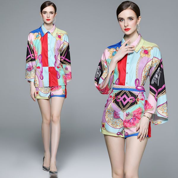 summer short pants women outfits two piece sets 2023 print flare sleeve blouse and shorts woman designer casual outfit long sleeve graceful, White
summer short pants women outfits two piece sets 2023 print flare sleeve blouse and shorts woman designer casual outfit long sleeve graceful, White