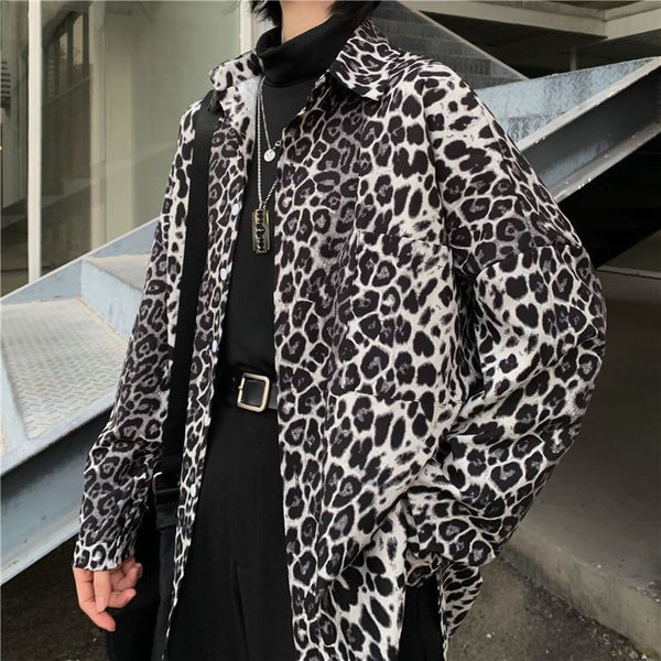 men s casual shirts black leopard print men women long sleeve button up shirt blouse korean style clothes alt collared cardigan clothing str, White;black
men s casual shirts black leopard print men women long sleeve button up shirt blouse korean style clothes alt collared cardigan clothing str, White;black