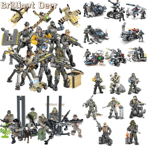 model kits military special force soldiers modern action figures with weapon equipment army ww2 moc building blocks toys for children boys p
model kits military special force soldiers modern action figures with weapon equipment army ww2 moc building blocks toys for children boys p