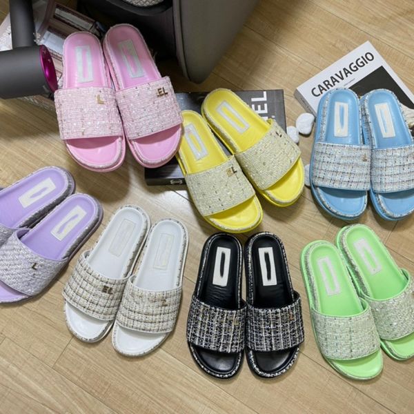 fragrant style sandal 2023 summer womens tweed leather slippers sandals black white green yellow chain flip flops slipper beach outdoor girl
fragrant style sandal 2023 summer womens tweed leather slippers sandals black white green yellow chain flip flops slipper beach outdoor girl