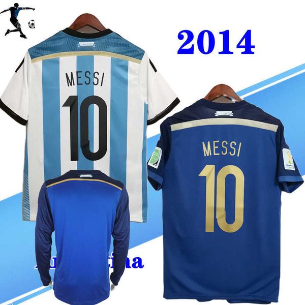 long sleeve retro classic argentina 2014 home away soccer jerseys national team di maria higuain kun aguero mascherano 14 football shirt, Black;yellow
long sleeve retro classic argentina 2014 home away soccer jerseys national team di maria higuain kun aguero mascherano 14 football shirt, Black;yellow