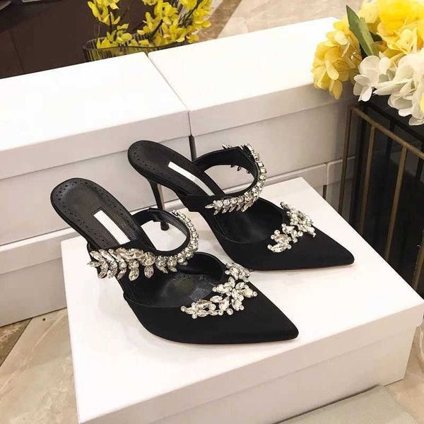 women pumps pointed toe baotou slippers 90mm thin summer high heels rhinestone bling party high-heeled shoes for style spring multi-function, Black
women pumps pointed toe baotou slippers 90mm thin summer high heels rhinestone bling party high-heeled shoes for style spring multi-function, Black