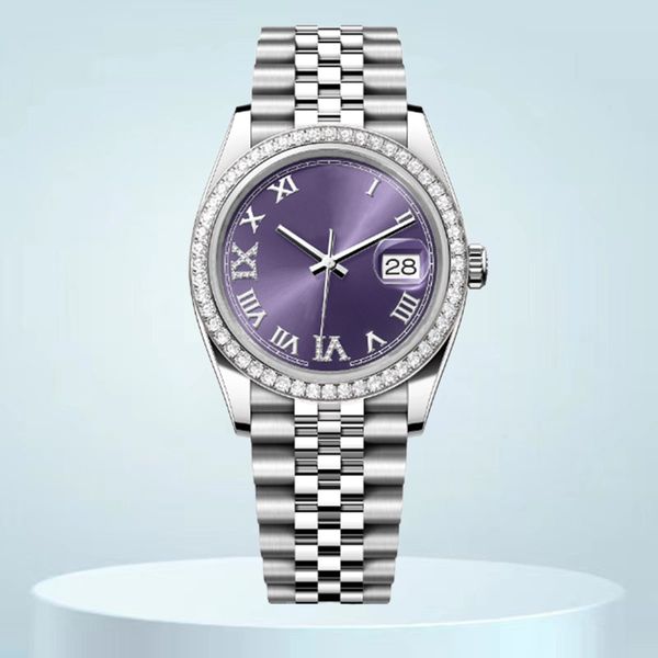 Diamond watch role women moissanite watch 36mm 41mm Sapphire waterproof purple diamond dial 904L stainless steel watch 8215 Automatic movement mechanical watch, Sz19
Diamond watch role women moissanite watch 36mm 41mm Sapphire waterproof purple diamond dial 904L stainless steel watch 8215 Automatic movement mechanical watch, Sz19