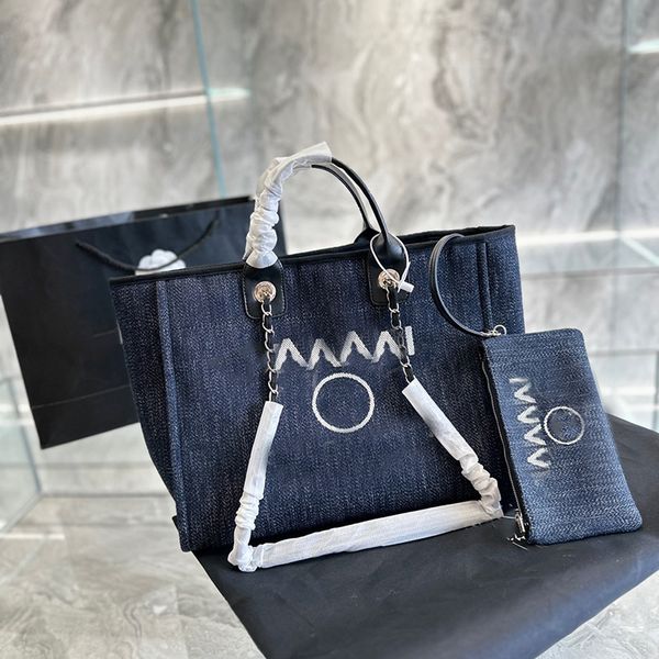 womens jumbo denim beach shopping bags handle totes deauville silver metal hardware interwoven chain crossbody shoulder designer handbags 43
womens jumbo denim beach shopping bags handle totes deauville silver metal hardware interwoven chain crossbody shoulder designer handbags 43