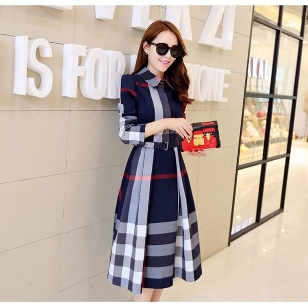 2023 fashion spring and autumn casual dresses new women's plaid dress long-sleeved a-shaped long autumn korean version of the slim dres, Black;gray
2023 fashion spring and autumn casual dresses new women's plaid dress long-sleeved a-shaped long autumn korean version of the slim dres, Black;gray