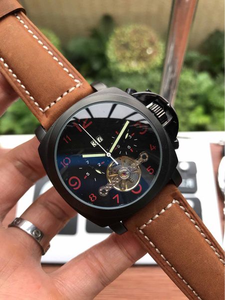 luxury men watch automatic five needle mechanical movement 44mm anti blue light glass mirror crocodile calf leather strap0, Slivery;brown
luxury men watch automatic five needle mechanical movement 44mm anti blue light glass mirror crocodile calf leather strap0, Slivery;brown
