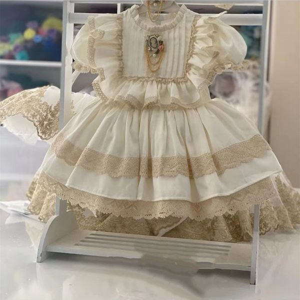 girl's dresses 0-8y baby girl milk white vintage lace princess dress for casual birthdays holidays and eid baptism 230407, Red;yellow
girl's dresses 0-8y baby girl milk white vintage lace princess dress for casual birthdays holidays and eid baptism 230407, Red;yellow